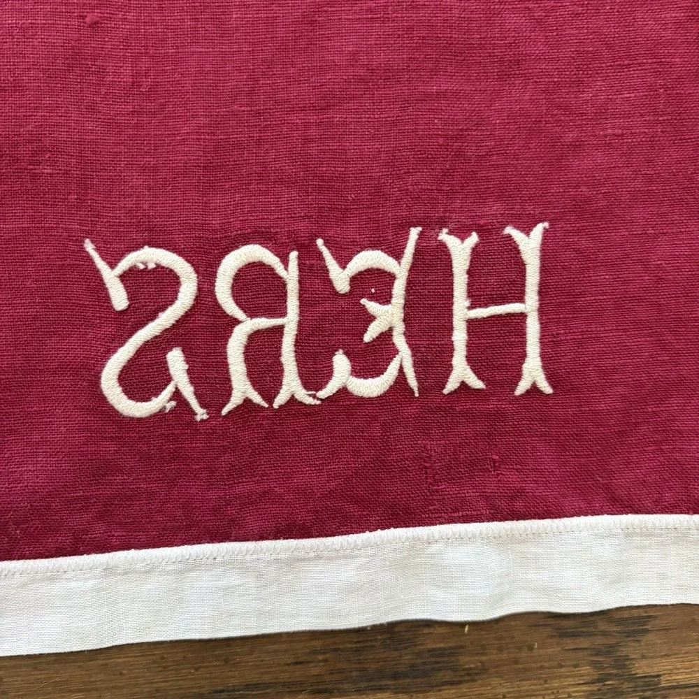 Vintage Burgundy Linen 